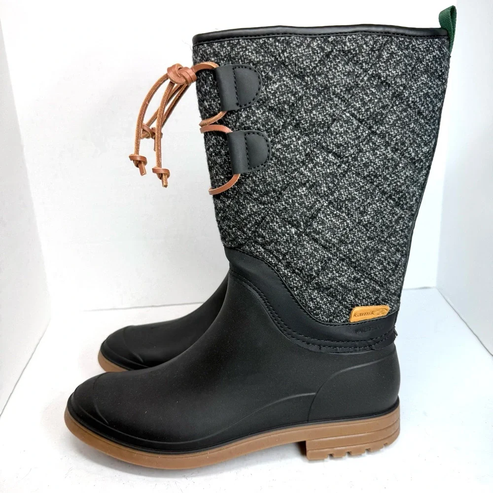 NWOT‎ Kamik Abigail Waterproof Black and Brown Winter Boots Women’s Size 10